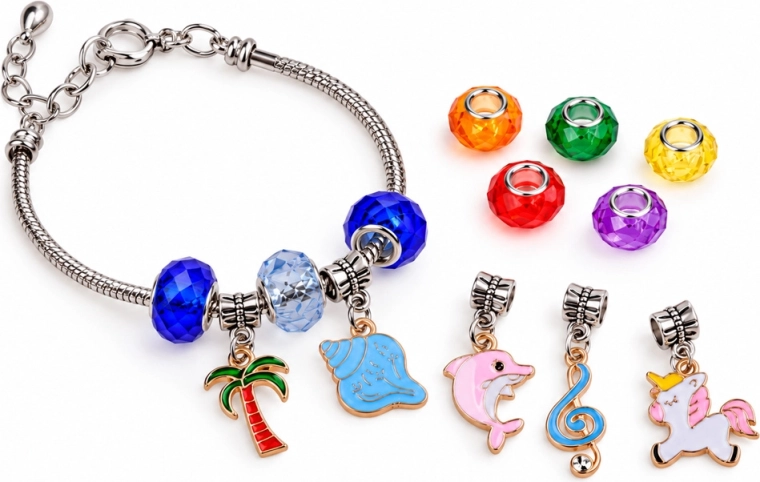 Charms and bracelet with clasp