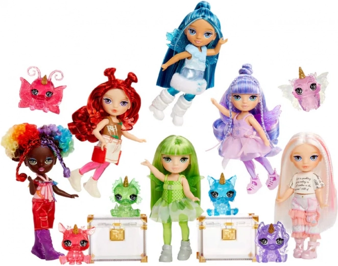 Rainbow High Littles čarobne vile – lutka 13 cm s ljubimcem i izmjenjivim krilima