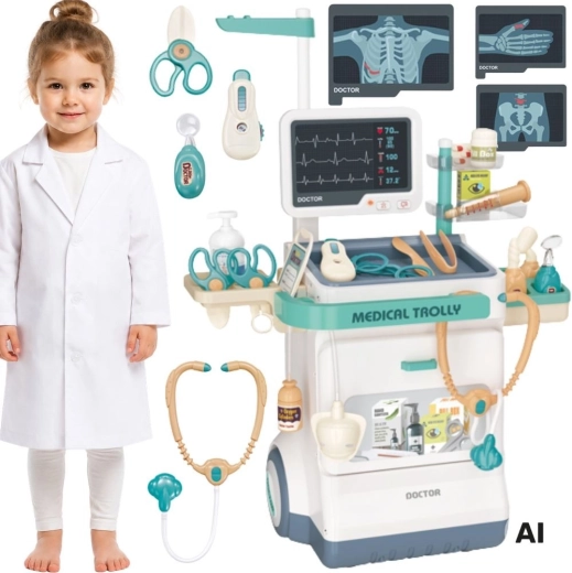 Woopie liječnički kolica mali doktor s EKG-om, zvukom i svjetlom - 1 komad