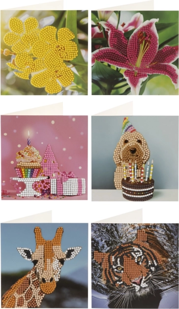 Dijamantno slikanje – čestitke 13 × 13 cm (set 2 kom)