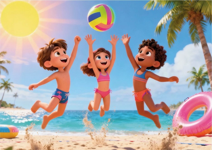 Vesele plažne ilustracije potiču igru