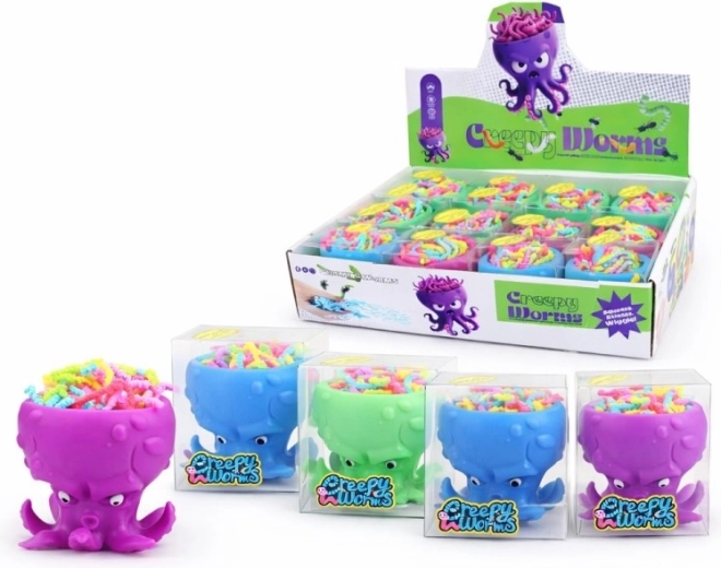 Worms in an Octopus 7 cm – colorful sensory toy for kids
