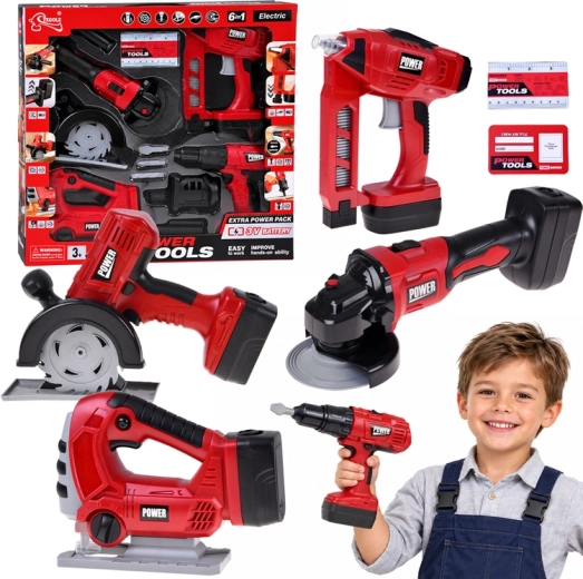 Children's 6-in-1 Electric Tool Set with Lights and Sounds