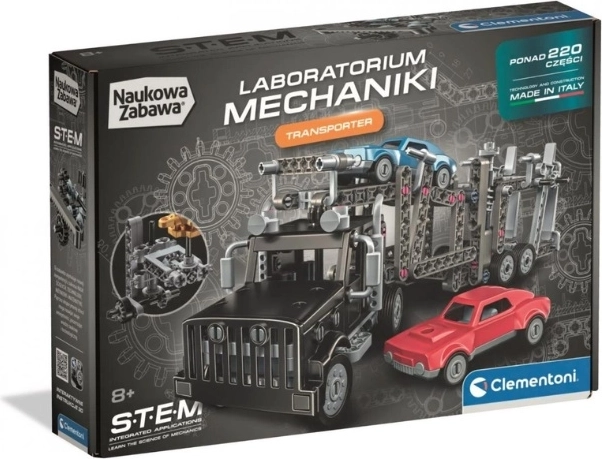 Clementoni Mechanics Laboratory – Car Transporter 2-in-1 Building Set
