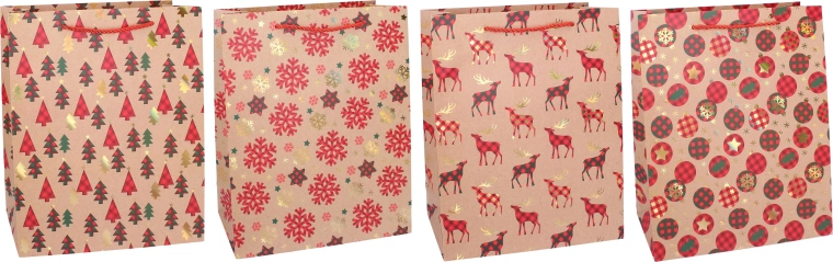 Christmas Gift Bag M 26 × 32 × 10 cm - 1 piece
