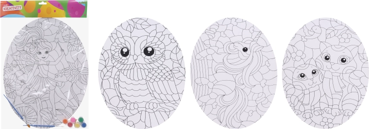 kreativni slikarski set na oval 35 × 45 cm s bojama i 2 kista