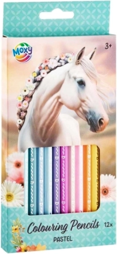 Pastelne bojice s motivom bijelog konja – set od 12 kom