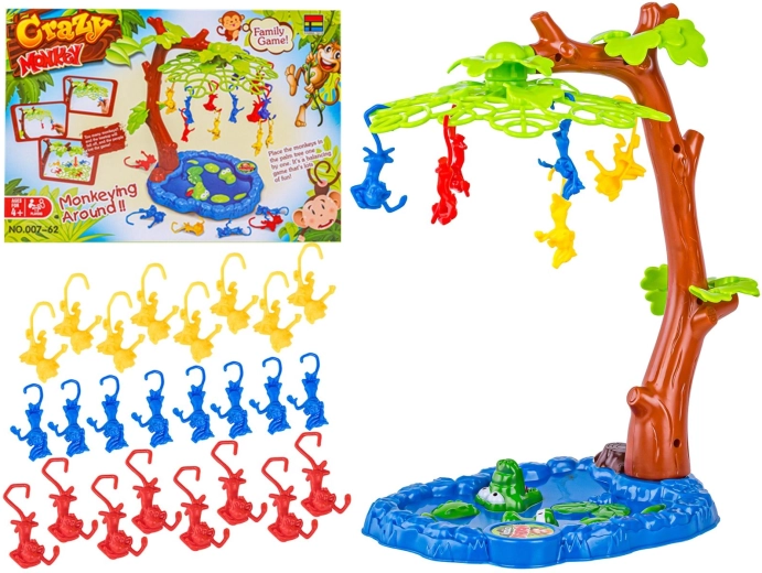 Crazy Monkey skill game with falling monkeys and a tree