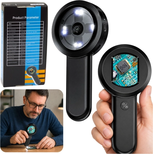 Prijenosni digitalni ručni mikroskop s IPS zaslonom i 8× LED (100×)