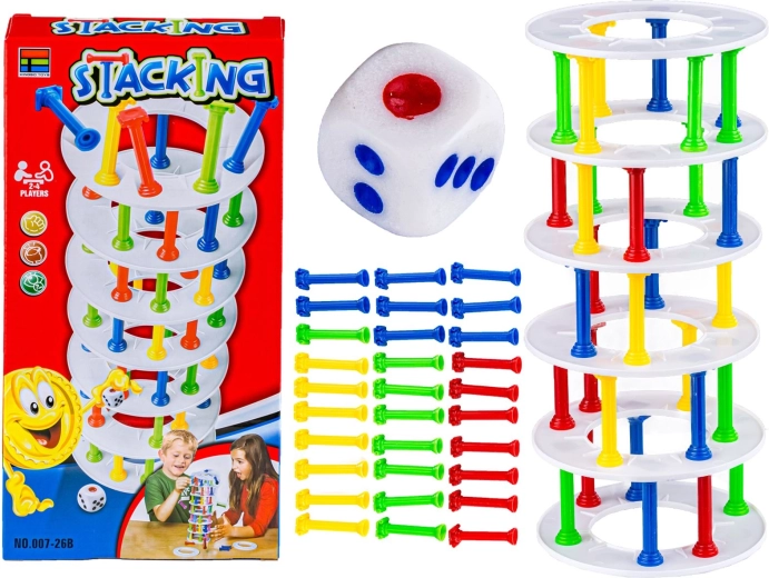 Stacking skill game: colorful tower – build the tower