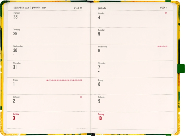 Dvotjedni horizontalni kalendar za jasan pregled