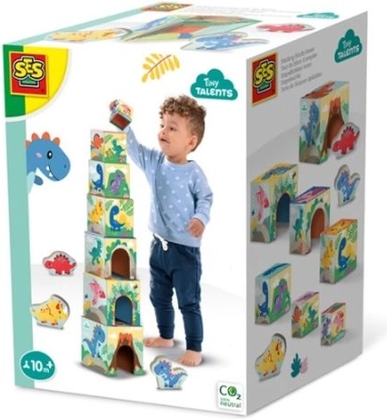 SES Creative toranj od kocki s figuricama dinosaura
