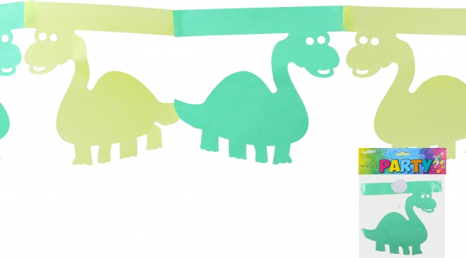 Zelena papirnata girlanda s dinosaurima 3 m