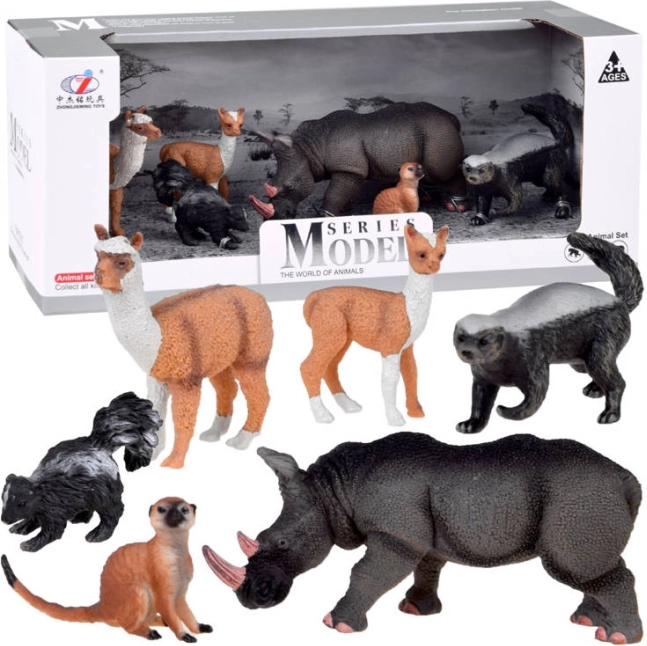 Animal Figures Set Elephant Raccoon Meerkat 6 Pieces – A