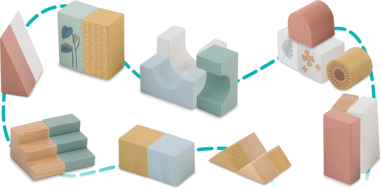 Kreativno slaganje od 24 drvene kocke