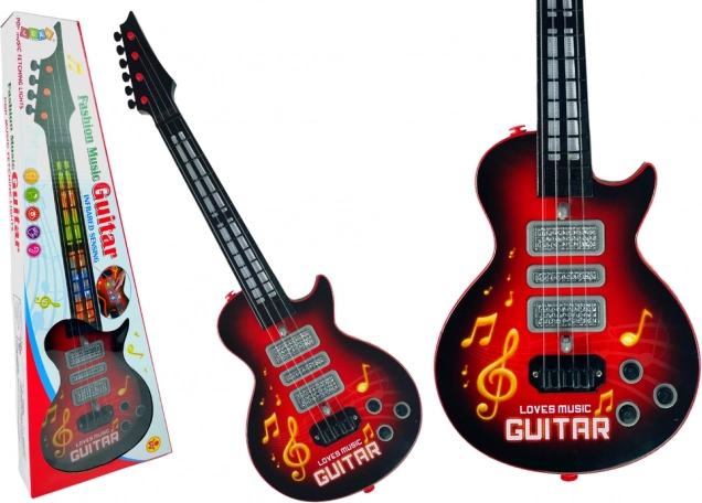 Električna gitara s raznobojnim svjetlima Crvena