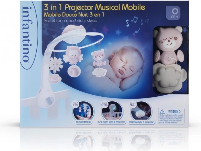 Infantino musical mobile 3-in-1 powder pink