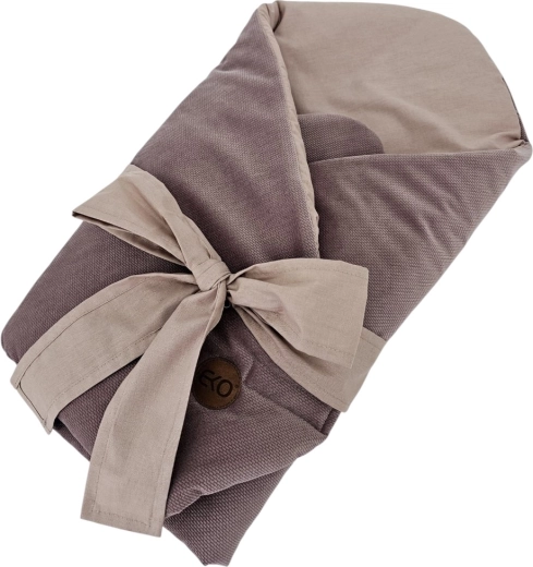 EKO pamučna povojna dekica Velvet s uklonjivim kokosovim umetkom i mašnom, tamno ružičasta, 75 × 75 cm