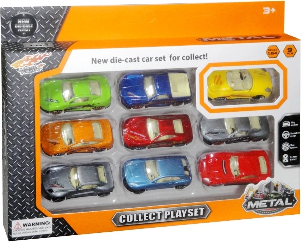 Set od 9 sportskih autića 1:64