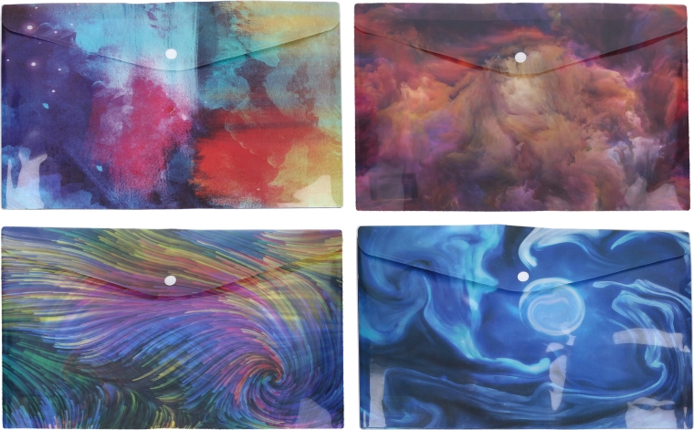 Plastična mapa s drukom 24 × 16,8 cm – šareni mix