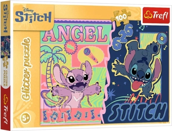 Puzzle 100 dijelova Glitter "Havajski sjaj" Stitch (Disney) - 1 komad