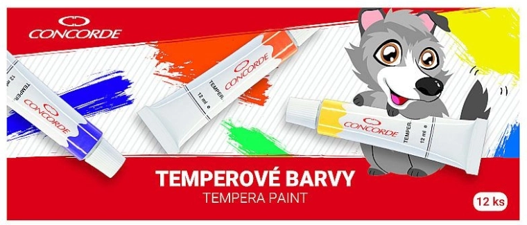 Gvaš boje CONCORDE 12× 12 ml