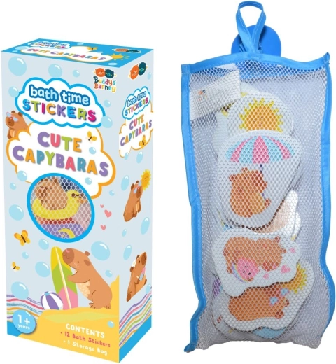 Pjenaste samoljepljive naljepnice za kupanje Kapibare Buddy & Barney