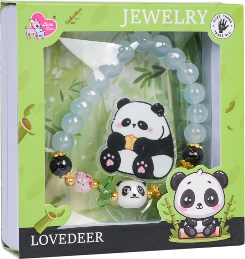 Dječji set nakita Panda s plavom narukvicom