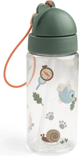 Done by Deer dječja bočica sa slamkom Tiny trails zelena 350 ml