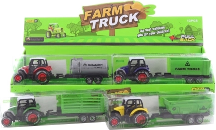 Metalni traktor s povratnim pogonom s plastičnom prikolicom