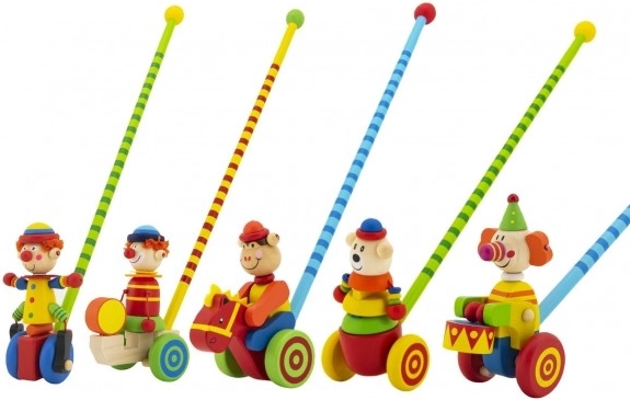 Drveno guranje klaun 60 cm