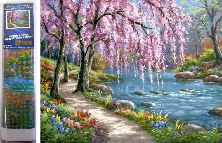 Norimpex Dijamantno slikanje Sakure uz rijeku 30x40 cm