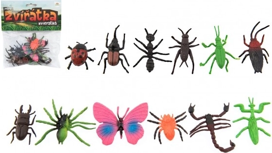 Mini plastične životinjice i kukci 12 kom