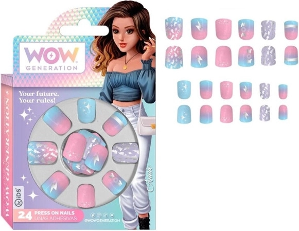 Self-Adhesive Fake Nails for Kids – 24-Piece Set