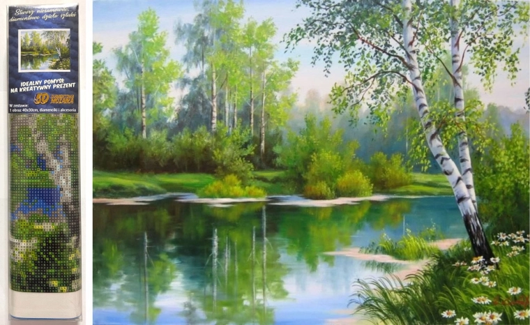 Dijamantno slikanje Proljetni krajolik 30x40 cm