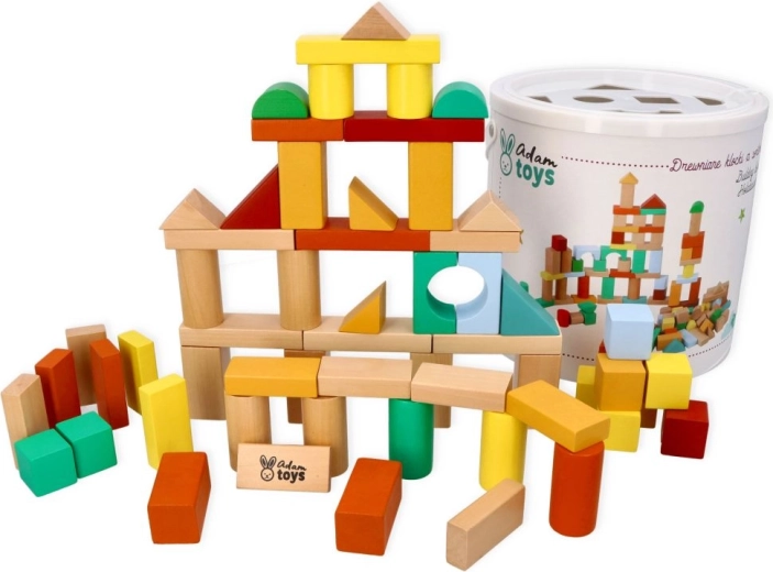 Adam Toys wooden blocks with shape sorter (100 pcs)