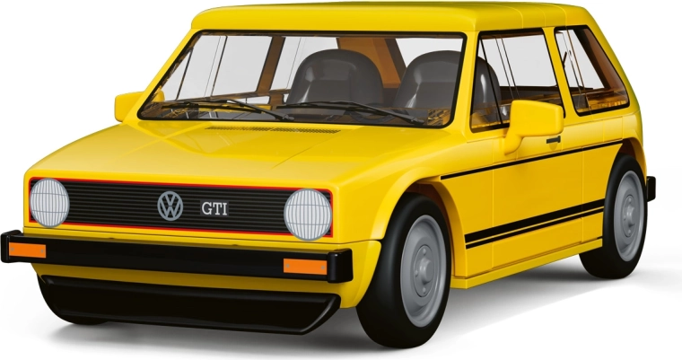 Upečatljivi žuti GTI s pomičnim kotačima