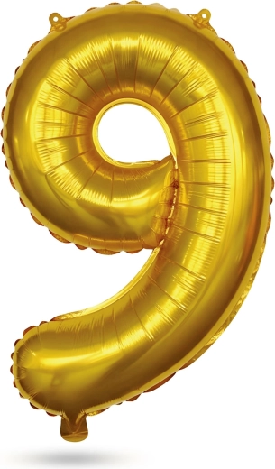 Gold Number 9 Birthday Foil Balloon, 40 Inches