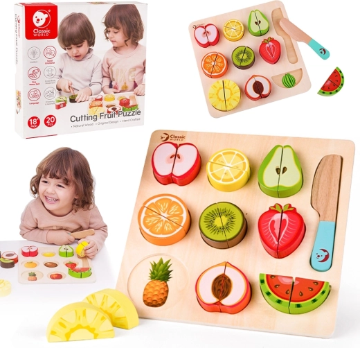 Klasični Svijet Drveno Voće za Rezanje Montessori Set