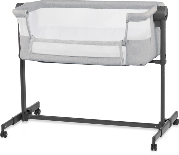 Kinderkraft bedside crib and baby cot Nestee Up 2 light grey
