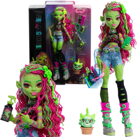 Lutka Monster High Venus McFlytrap s mačkicom Chewlian