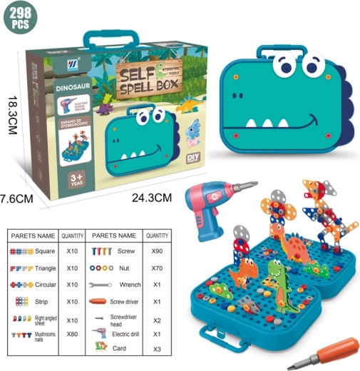 Puzzle konstrukcijski set za zavrtanje Dino 298 dijelova