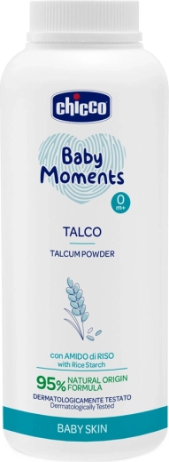 Chicco dječji puder Baby Moments s rižinim škrobom 150 g