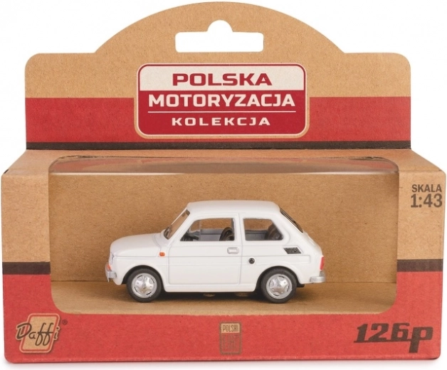 Metalni model automobila Fiat 126p PRL u bijeloj boji, 1:43