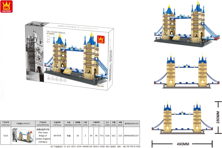 Building Set Buildings TOWER BRIDGE 1054 pieces