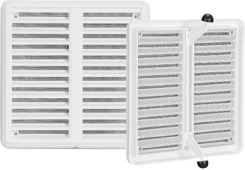 Ventilacijska rešetka s mrežicom protiv insekata s podesivim poklopcem 175 × 175 mm bijela