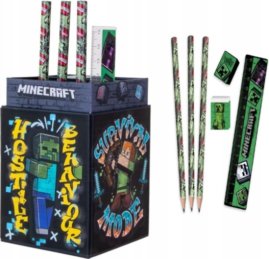 Minecraft writing set with pencil case