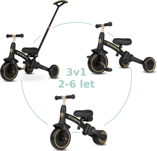 Qplay Stager 3u1 platinum tricikl za djecu 2–6 godina