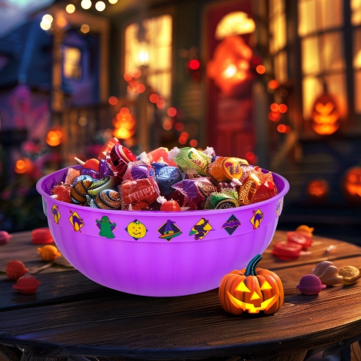 Halloween bowl, purple, 30 × 12 cm