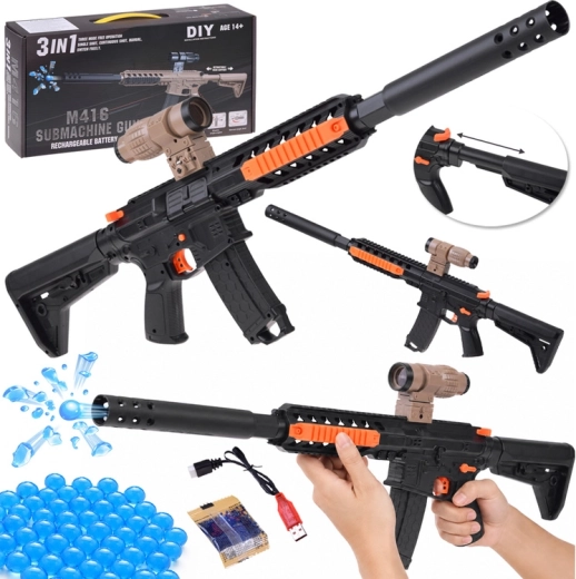 Gel blaster M416 za gel kuglice 3u1 s akumulatorom (DIY) - 1 komad